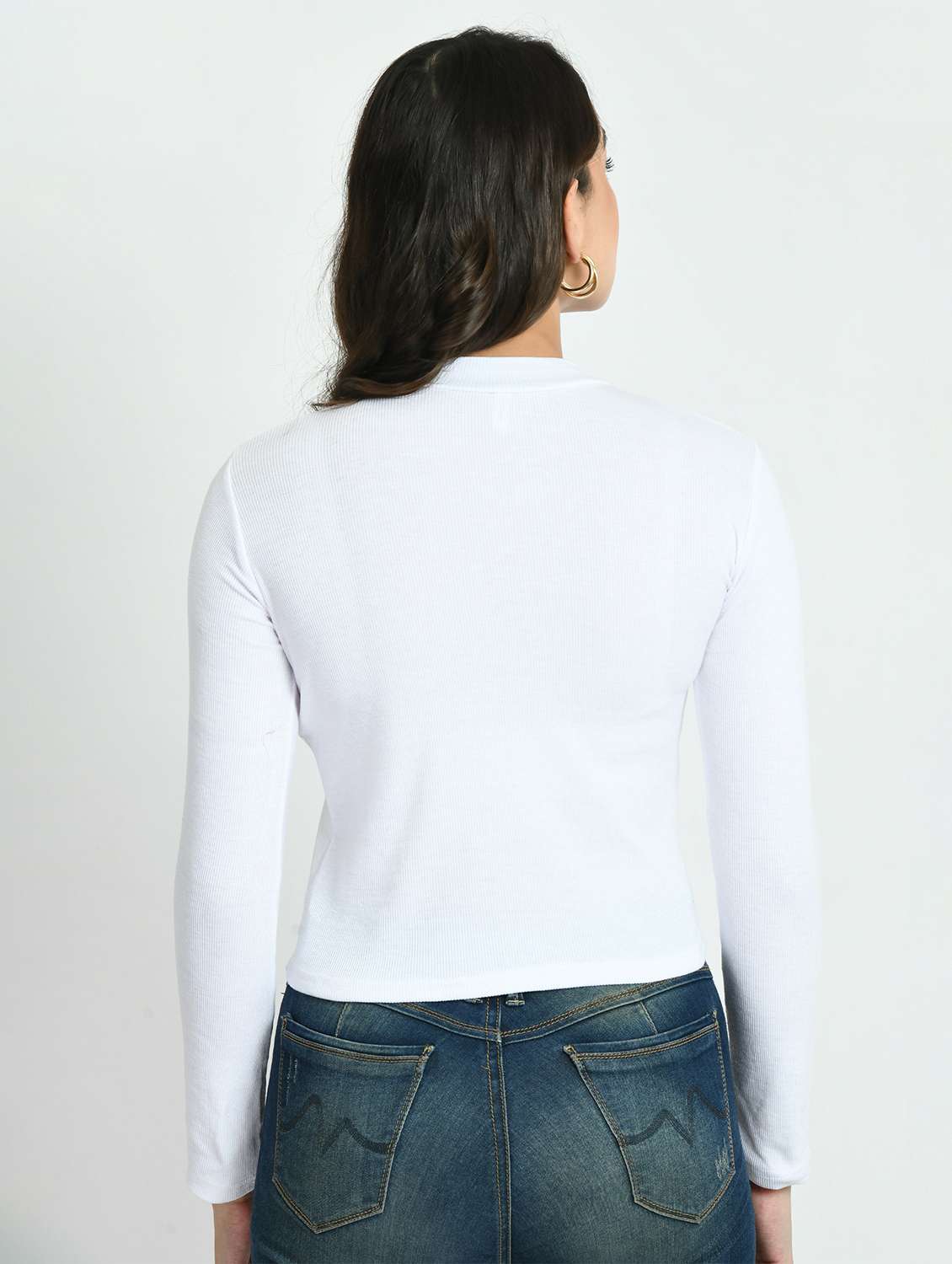 women solid long sleeves top - 20510746 -  Standard Image - 2