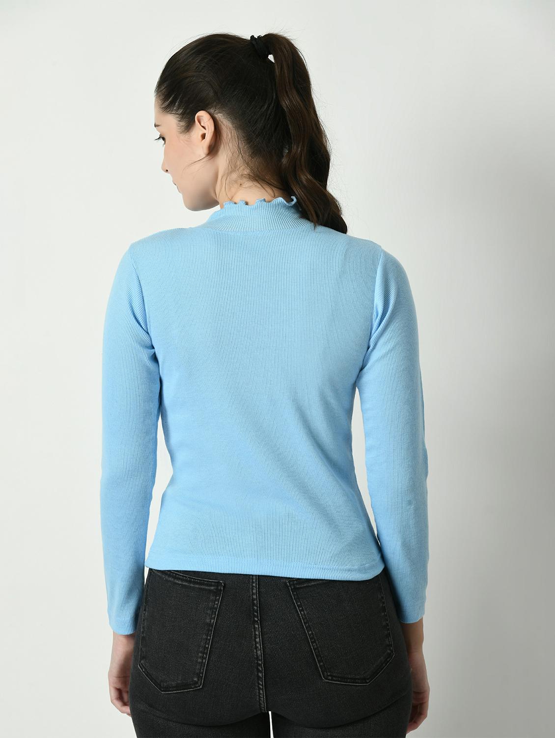 women solid long sleeves top - 20510779 - Standard Image - 2