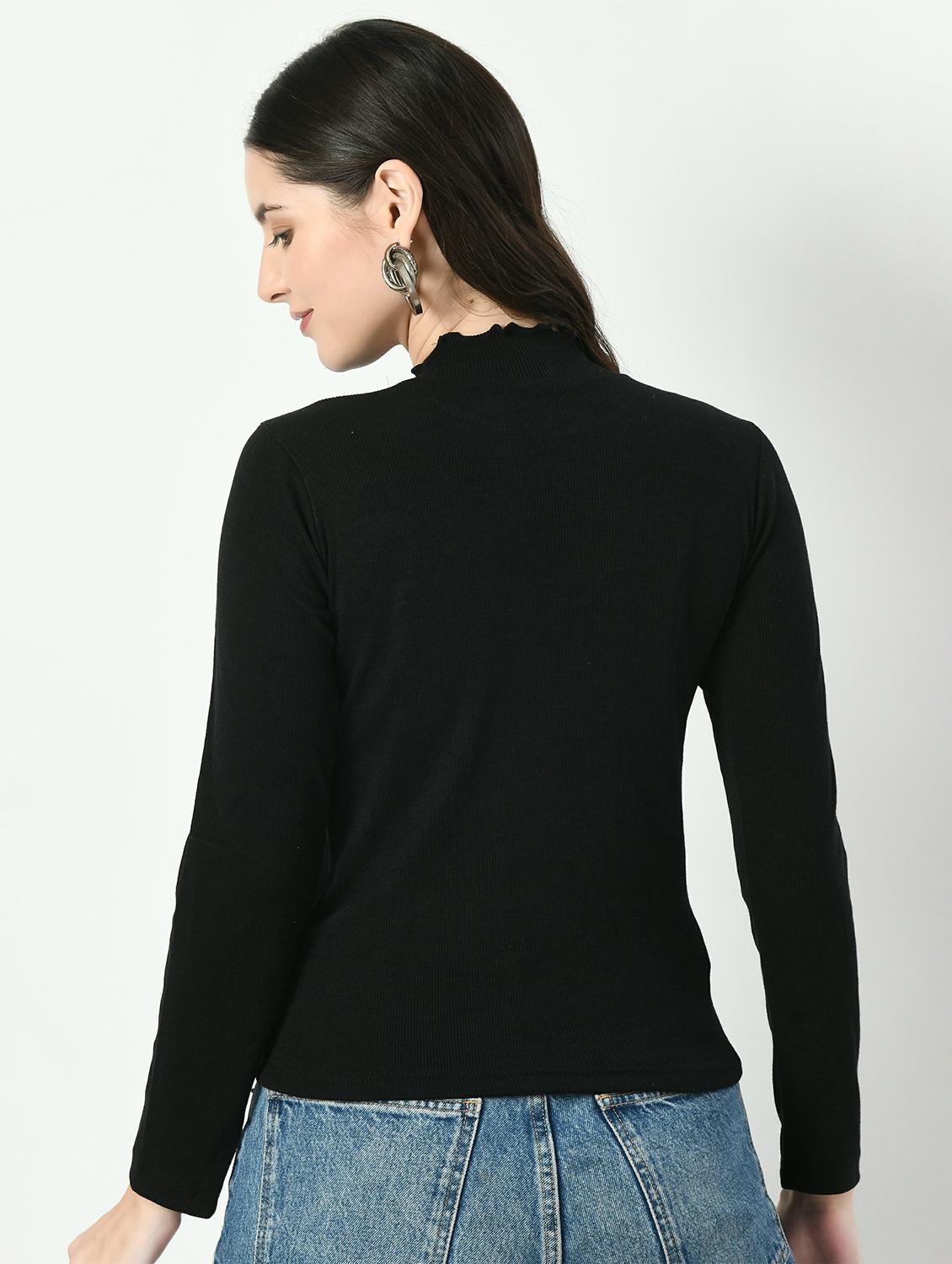 women solid long sleeves top - 20510796 - Standard Image - 2