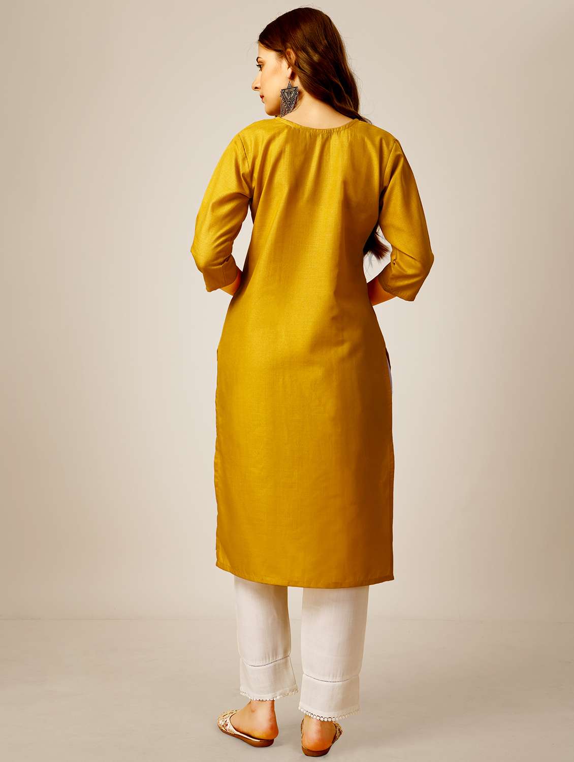 yellow cotton blend kurta pant  set - 20511162 -  Standard Image - 2