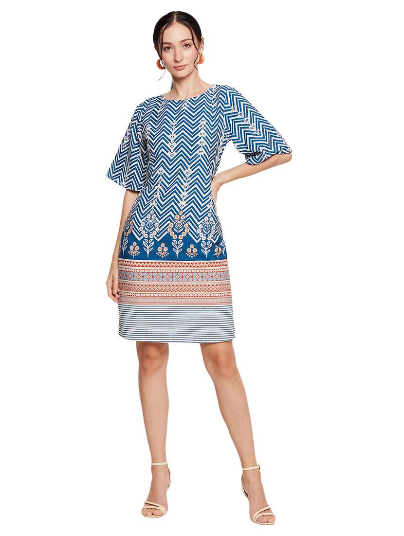 women multi colored printed a-line dress