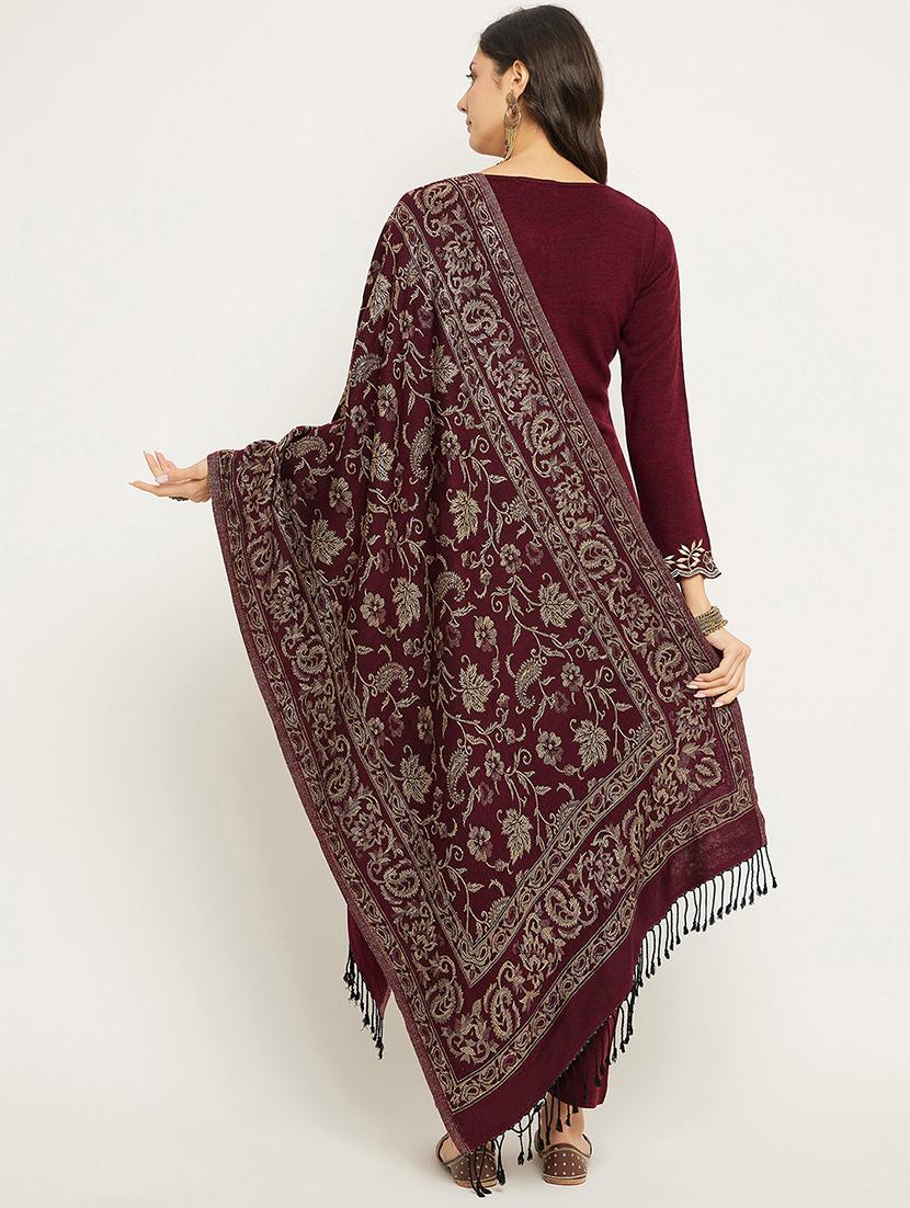 maroon self design winter wear set - 20511526 - Standard Image - 2
