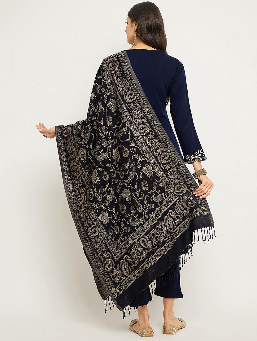 navy blue self design winter wear set - 20511527 - Standard Image - 2