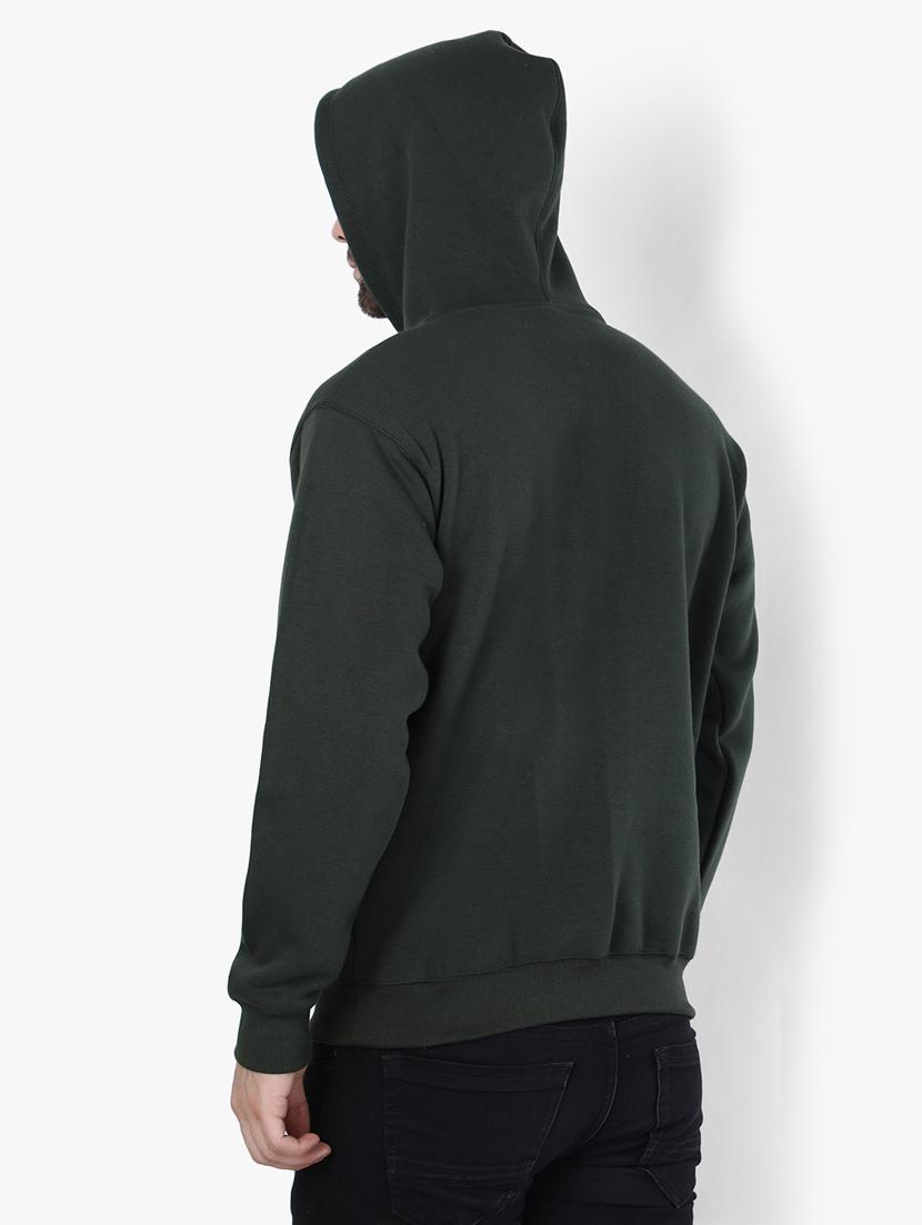 men green fleece front print sweatshirt - 20511565 - Standard Image - 2