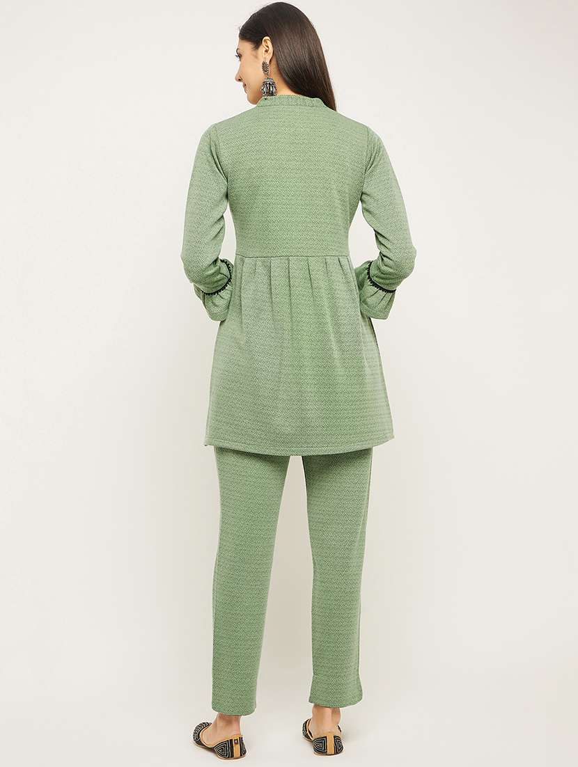 women green self design co-ord sets - 20511604 -  Standard Image - 2