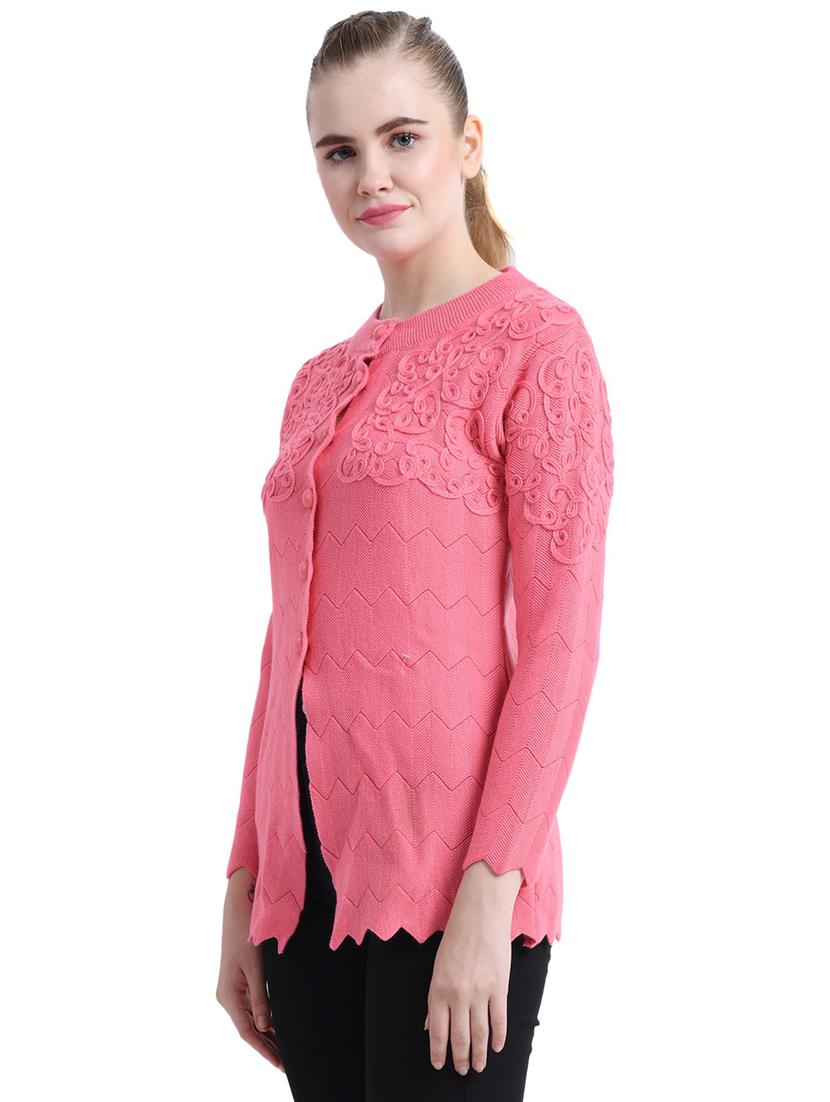 women self design long sleeve cardigan - 20511747 - Standard Image - 2
