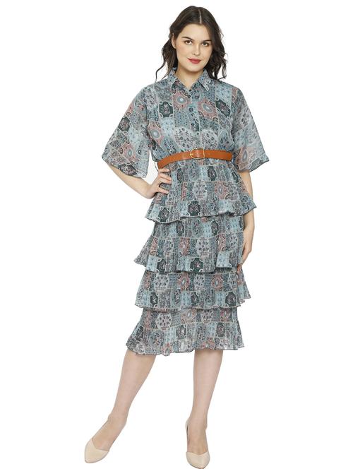 women layered fit & flare dress - 20511835 - Standard Image - 0