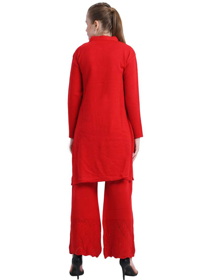 women red wool blend kurta pant set ethnic suit - 20511956 - Standard Image - 2