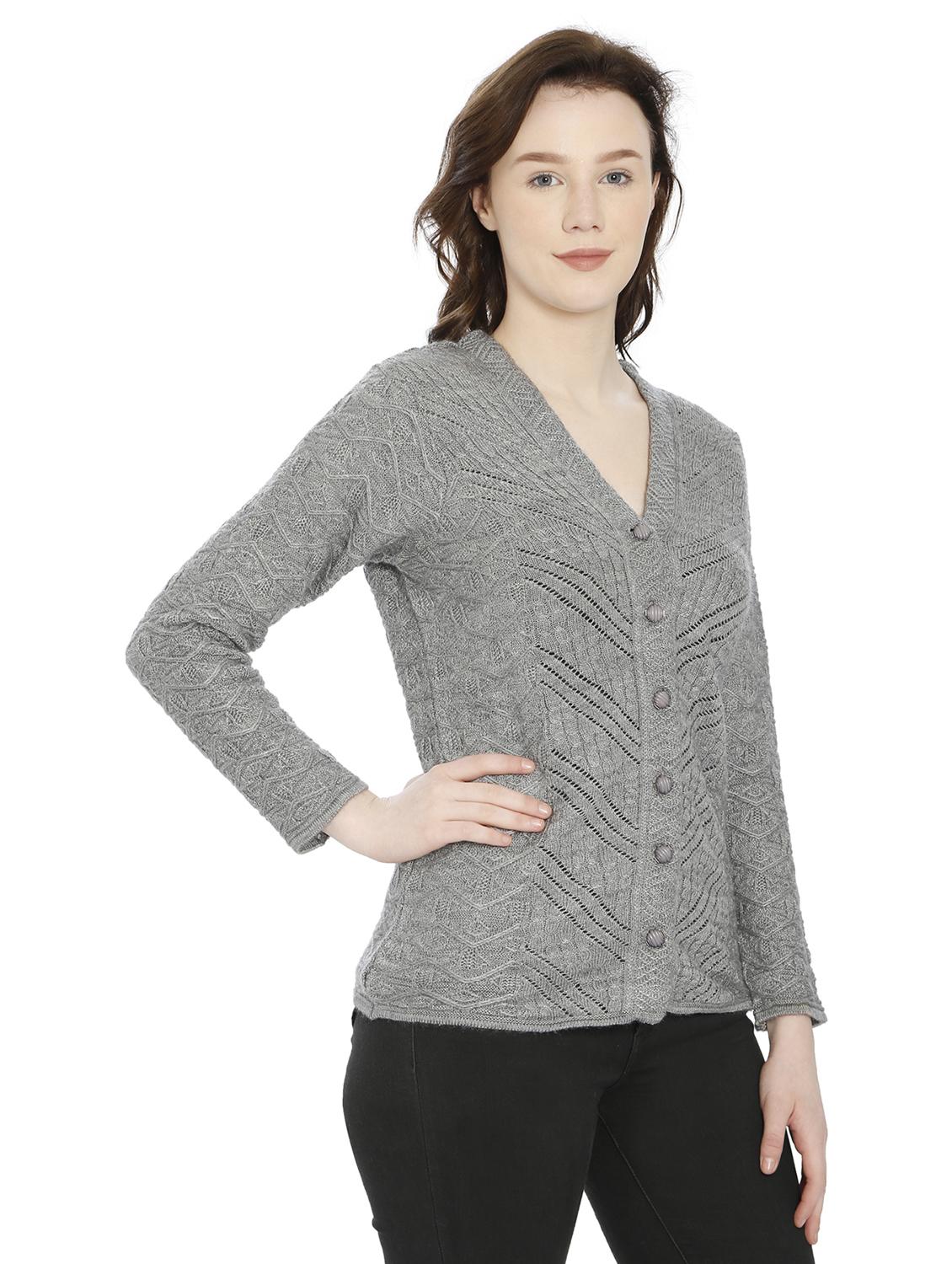 women self design woollen cardigan - 20512227 - Standard Image - 2