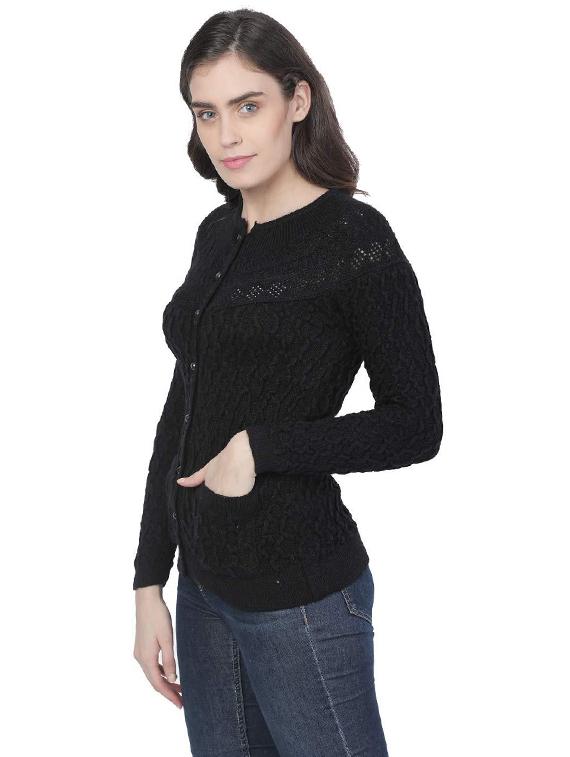 women self design woollen cardigan - 20512314 - Standard Image - 2