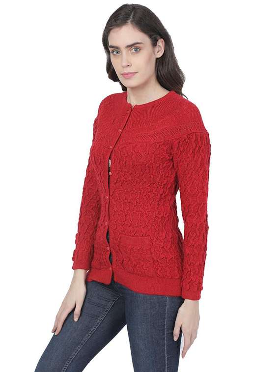 women self design woollen cardigan - 20512319 - Standard Image - 2