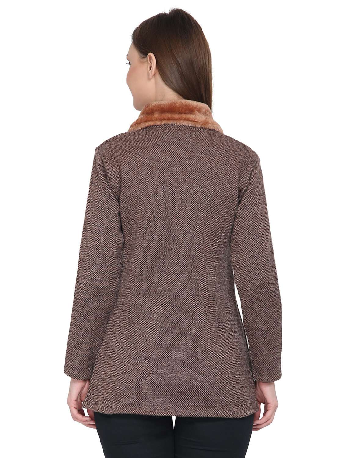 women brown long sleeves cardigans - 20512352 - Standard Image - 2