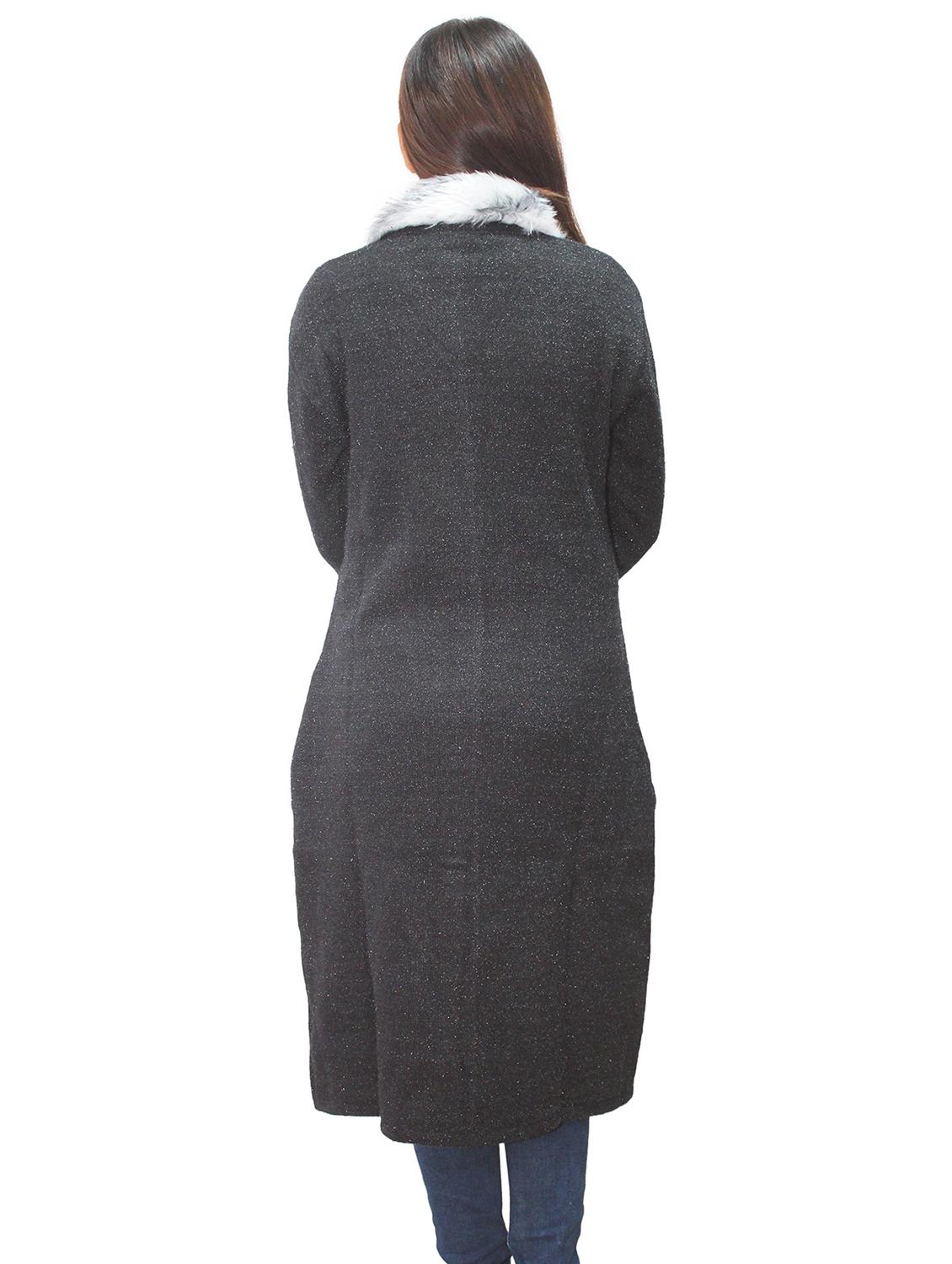 charcoal wool blend long cardigan - 20512380 - Standard Image - 2
