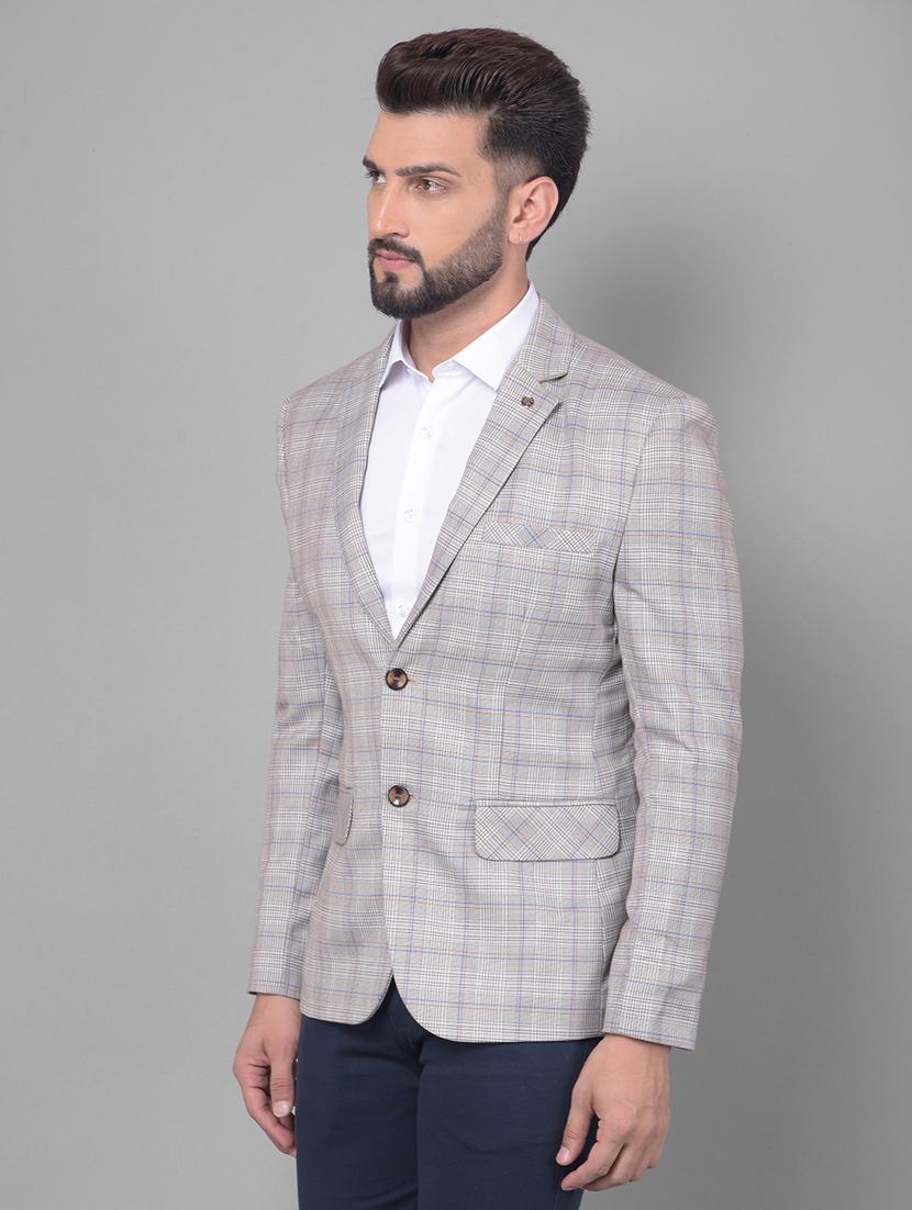 men checked single breasted casual blazer - 20512639 - Standard Image - 2