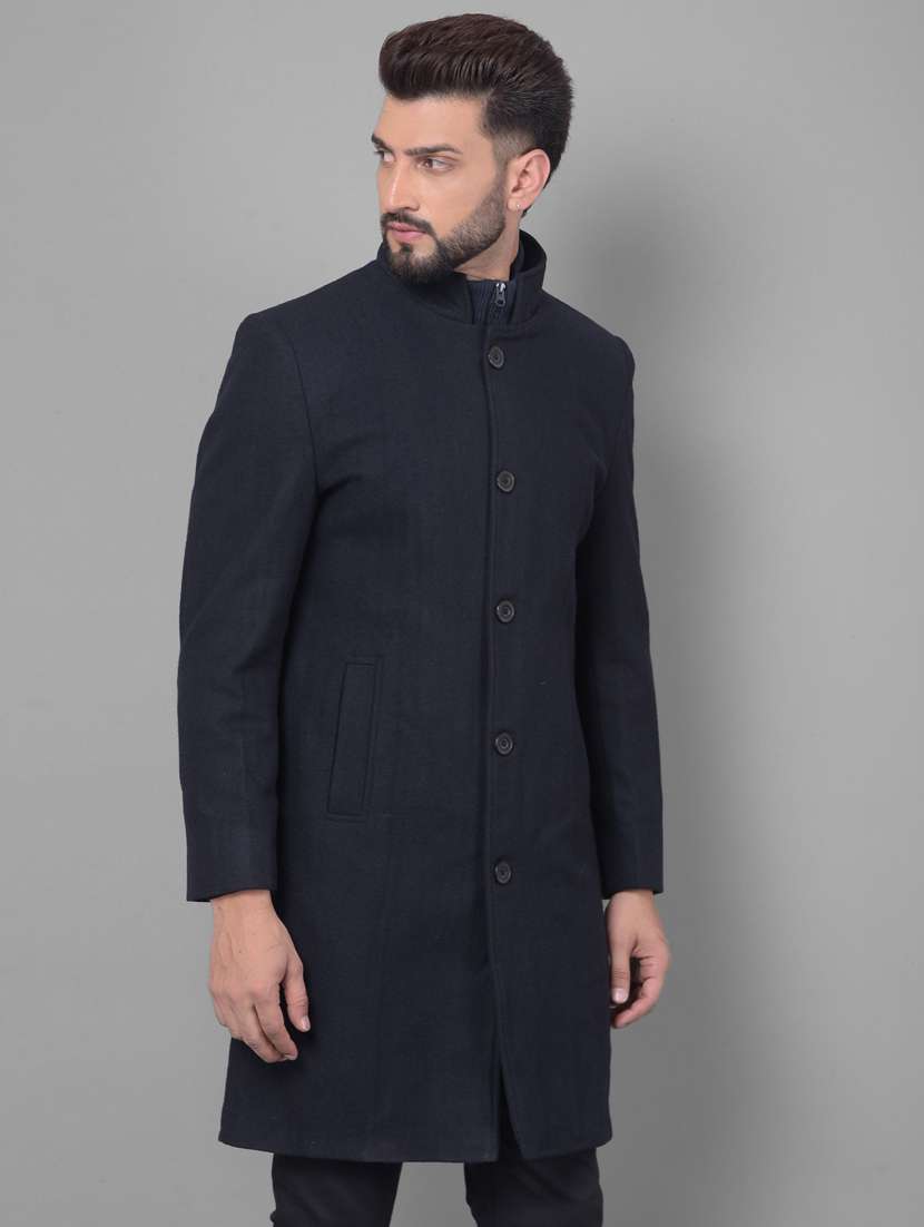 men solid casual long blazer - 20512647 - Standard Image - 2
