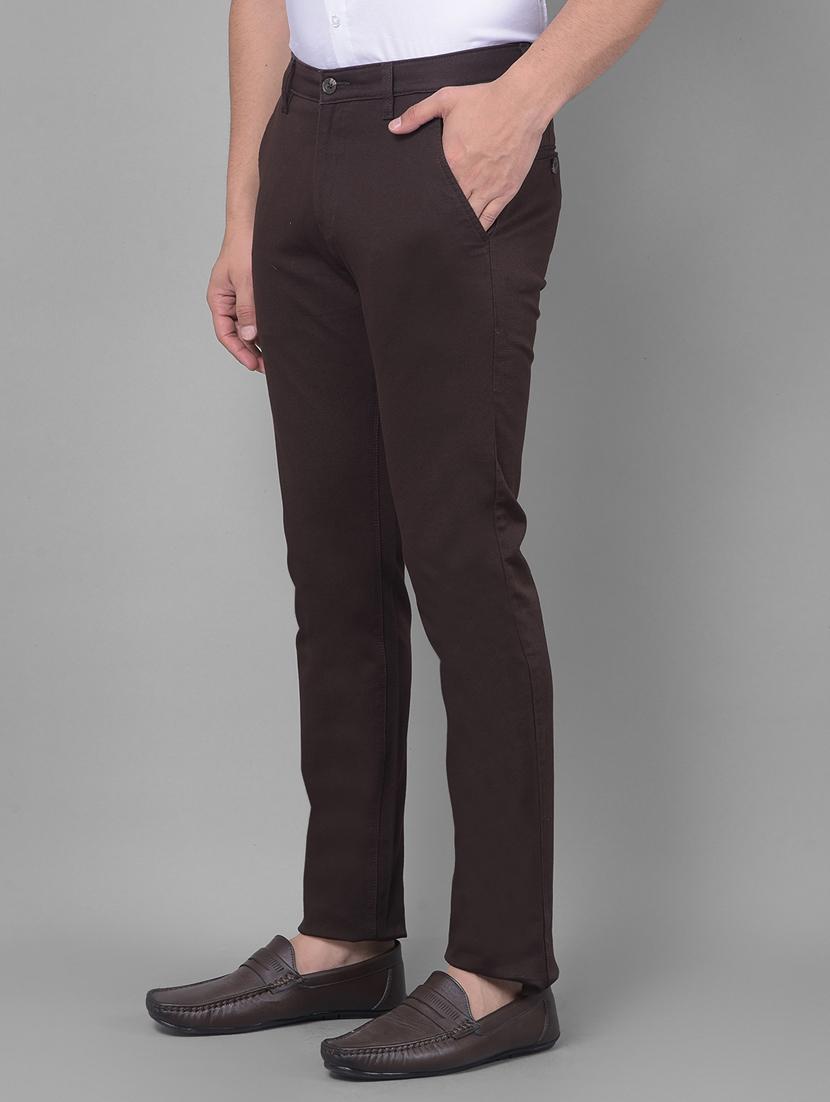 brown cotton chinos casual trousers - 20512665 - Standard Image - 2