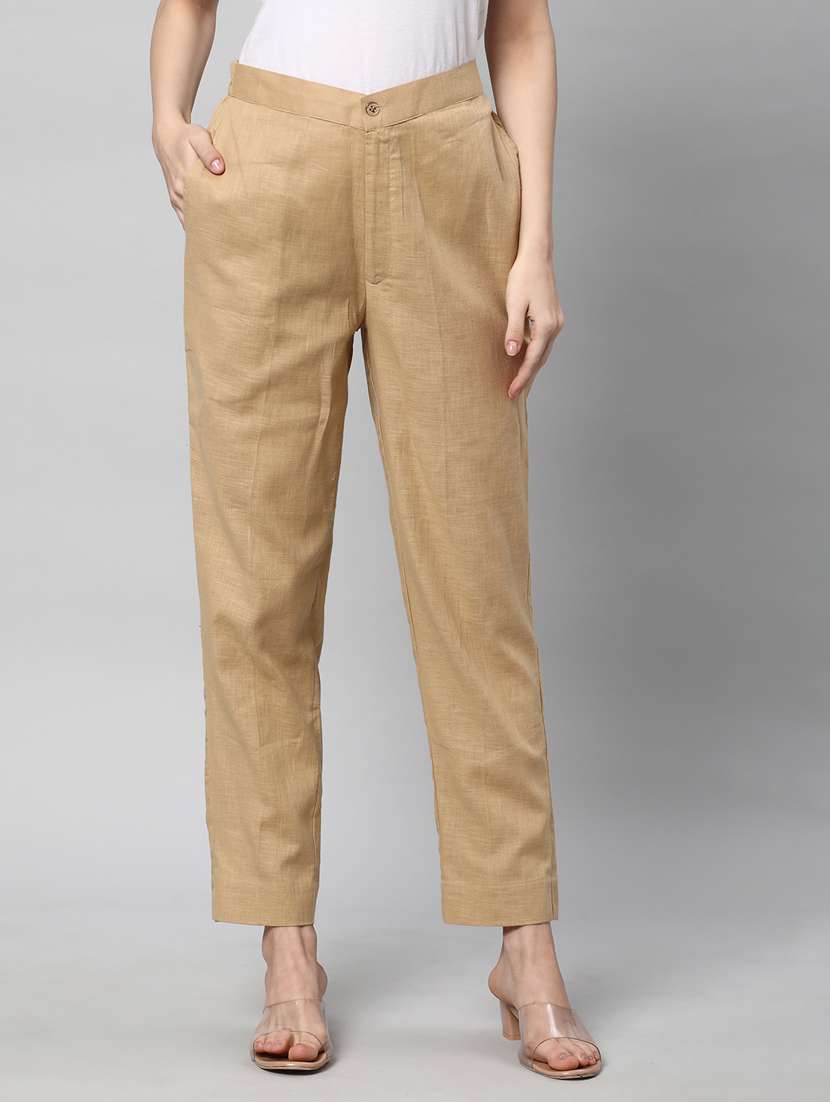 women solid cigarette pant 