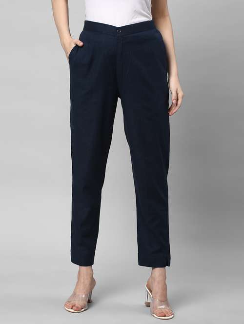 women solid cigarette pant - 20512832 - Standard Image - 0