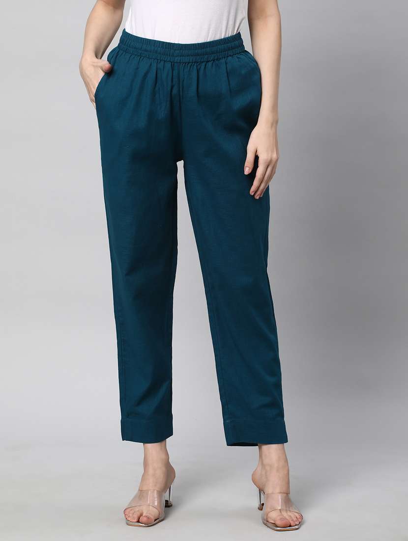 women solid cigarette pant 