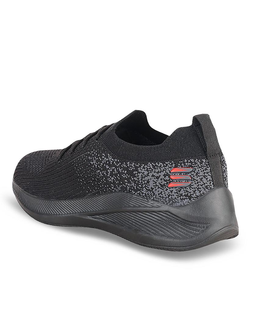 men self designed black lace up sport shoe - 20512875 - Standard Image - 2