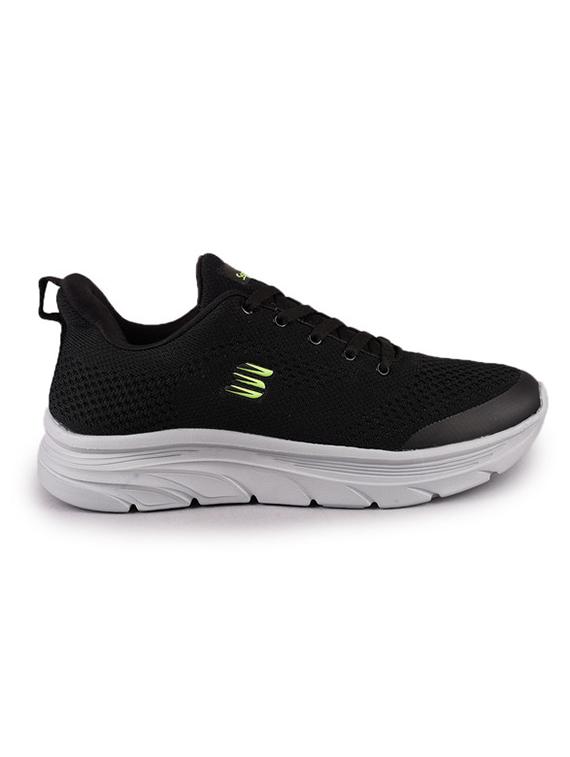 men solid black lace up sport shoe - 20512880 - Standard Image - 2