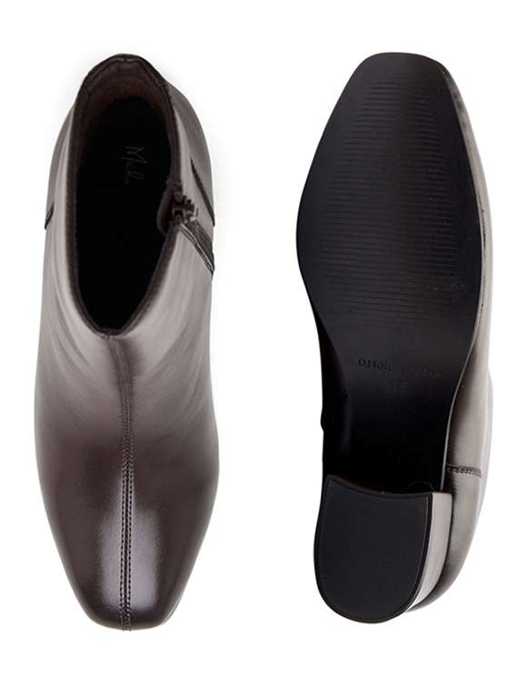 women solid brown zipper closure ankle height boots - 20519368 -  Standard Image - 2