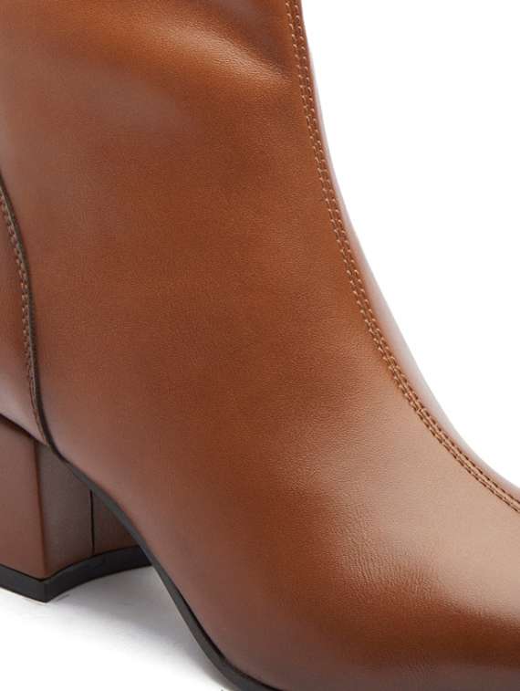 women solid tan zipper closure ankle height boots - 20519369 -  Standard Image - 2