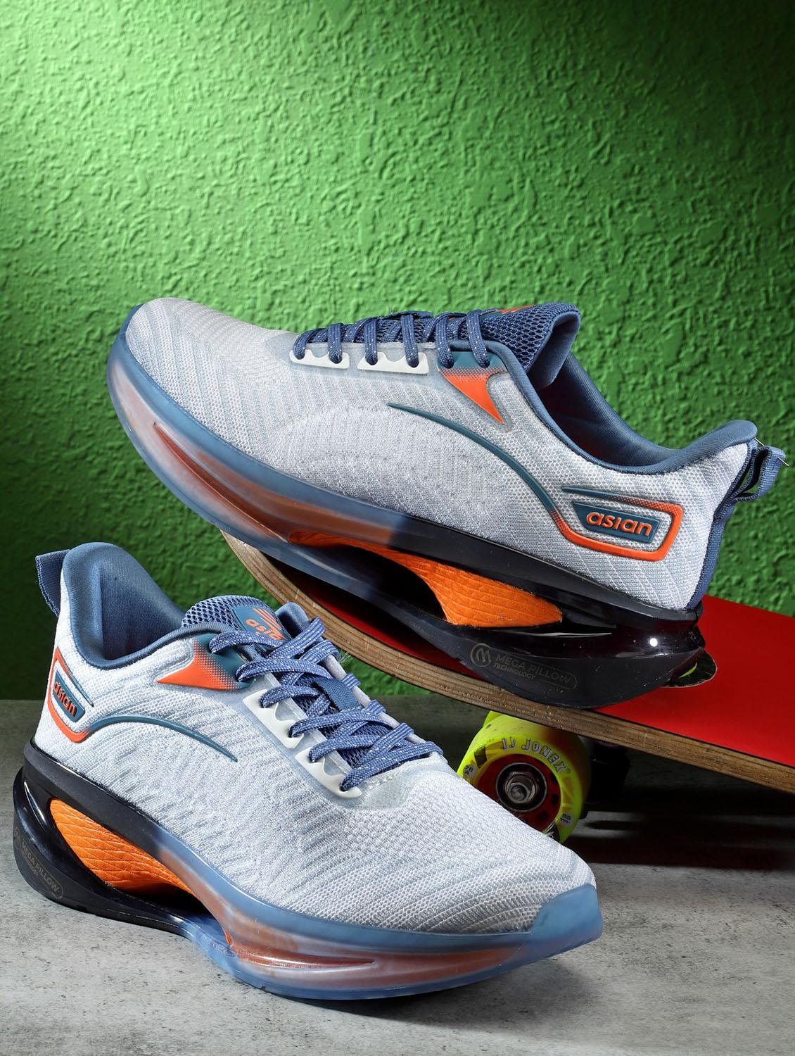 men self designed grey lace up running sport shoe - 20519547 - Zoom Image - 0