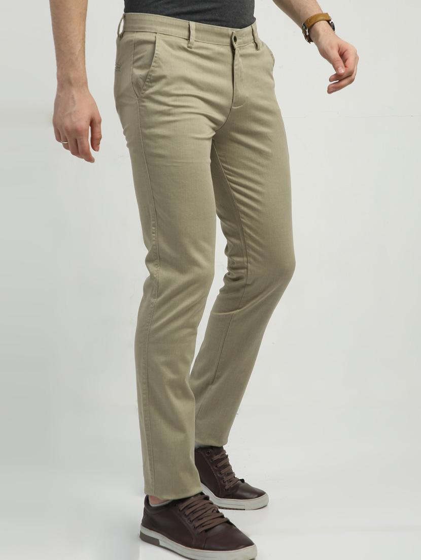 men mid rise solid flat front casual trouser - 20519648 - Standard Image - 2