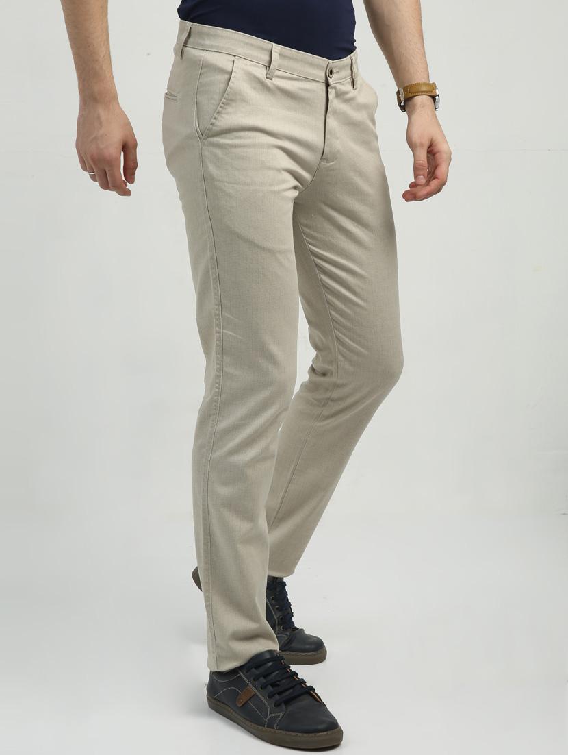 men mid rise solid flat front casual trouser - 20519650 - Standard Image - 2