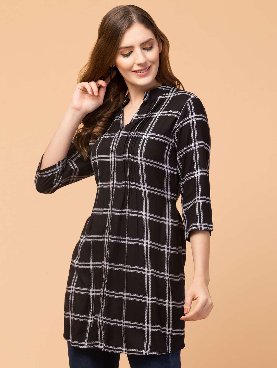 Women Checked Tunic