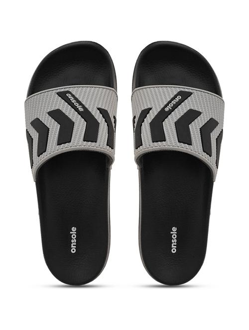 men printed grey slip on flip flop - 20519835 -  Standard Image - 0
