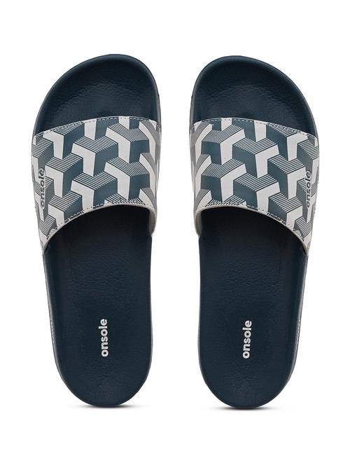 men printed teal slip on flip flop - 20519849 -  Standard Image - 0