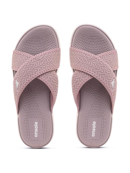 women textured nude colored flip flops - 20519860 -  Standard Image - 0
