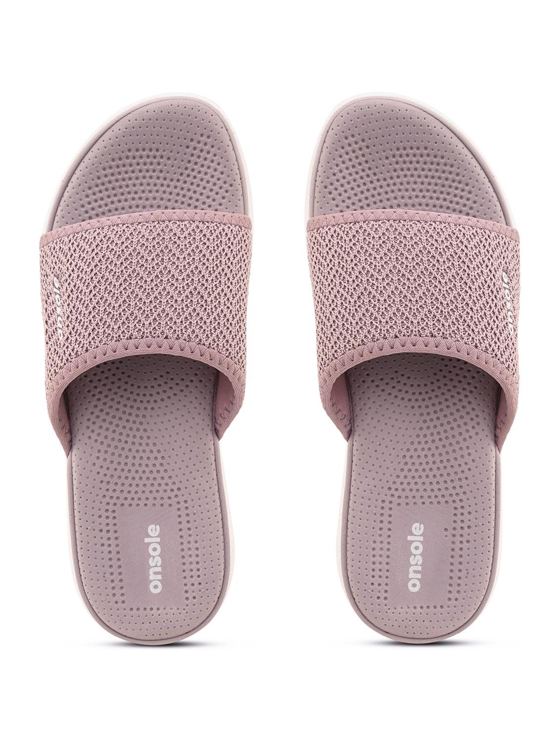 women textured nude colored flip flops - 20519865 - Zoom Image - 0