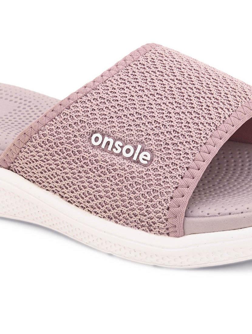 women textured nude colored flip flops - 20519865 - Standard Image - 2