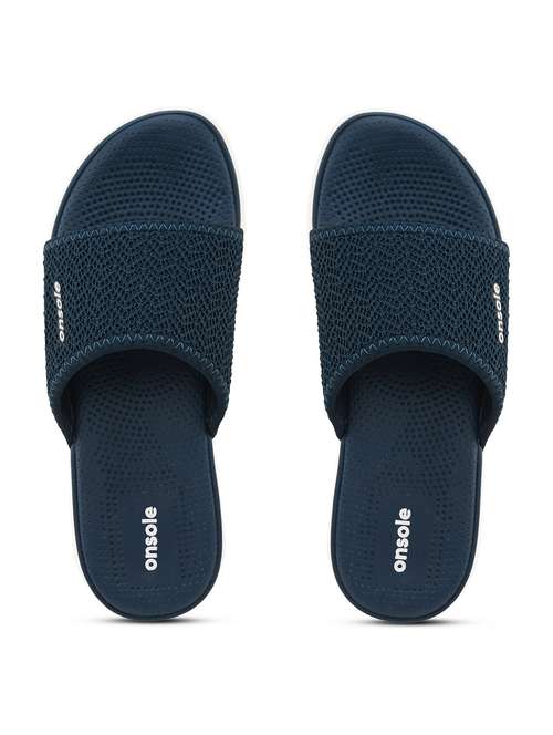 women textured teal slide - 20519868 - Standard Image - 0
