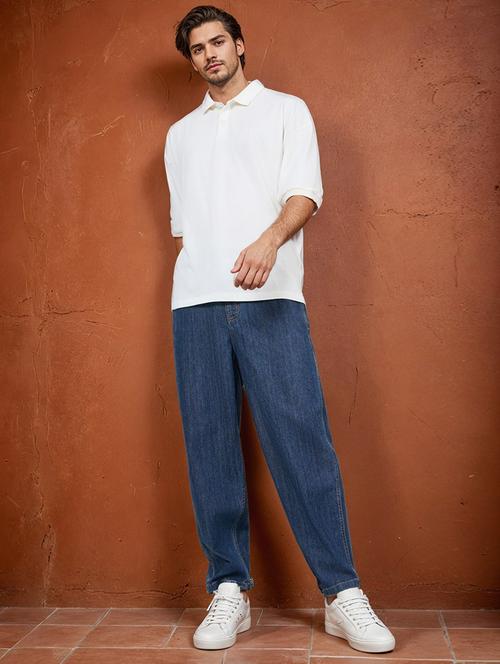 mens relaxed fit plain jeans - 20519945 - Standard Image - 0