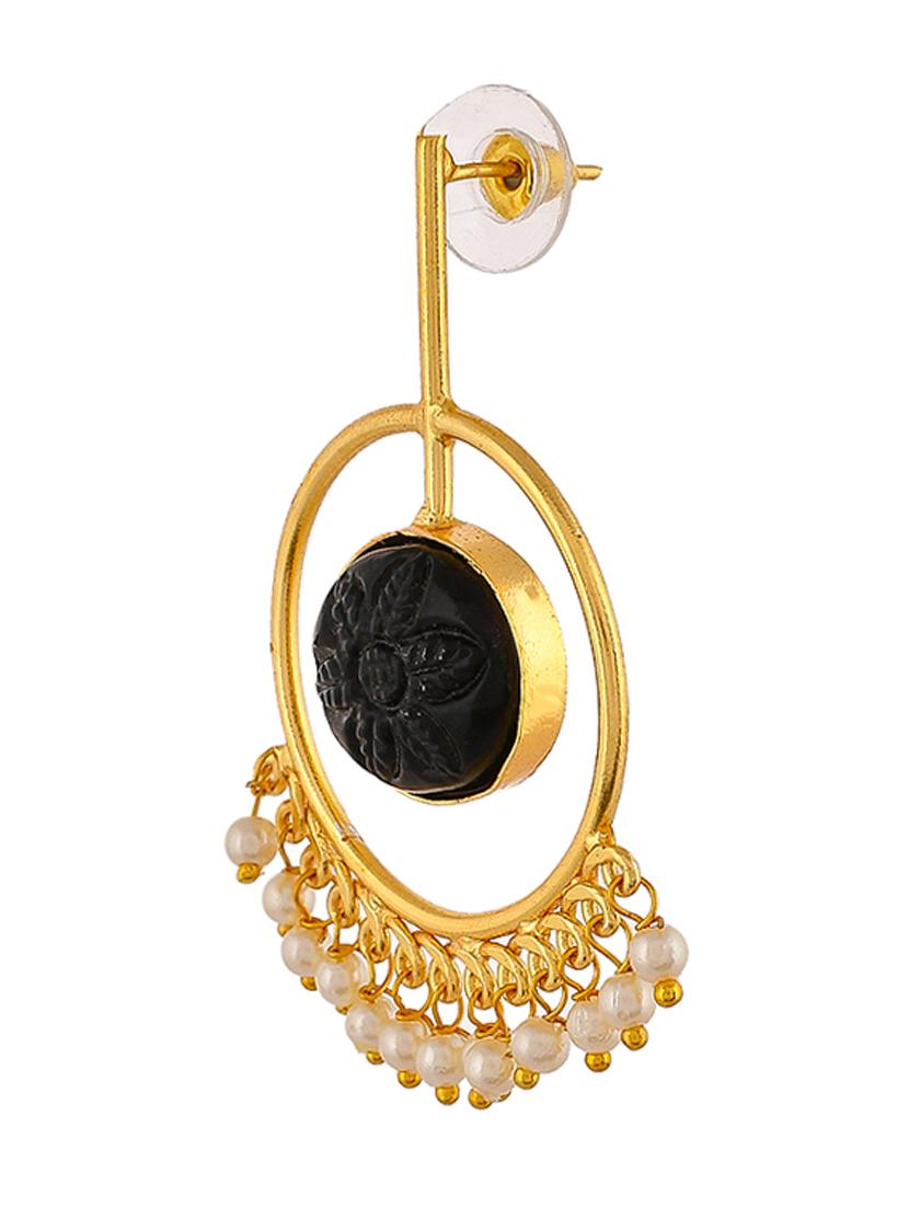 gold plated brass drop earring - 20520266 - Standard Image - 2