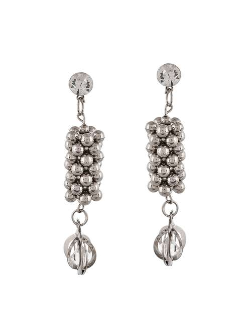 silver brass drop earring - 20520269 - Standard Image - 0