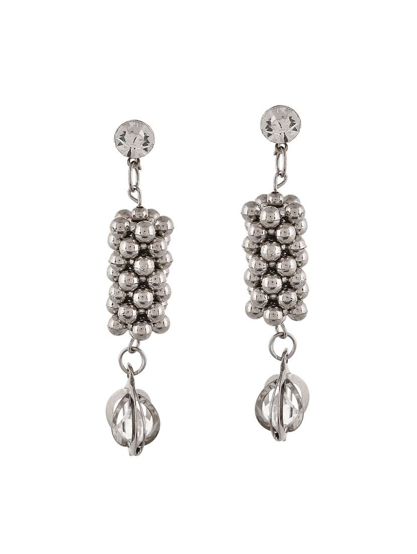 silver brass drop earring - 20520269 - Zoom Image - 0