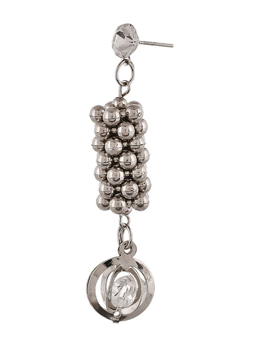 silver brass drop earring - 20520269 - Standard Image - 2