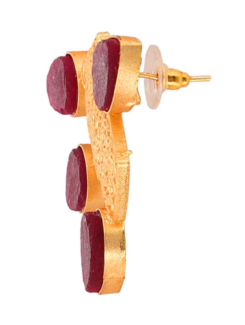 gold plated brass drop earring - 20520270 - Standard Image - 2