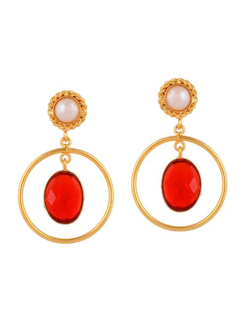 red brass drop earring - 20520274 -  Standard Image - 0