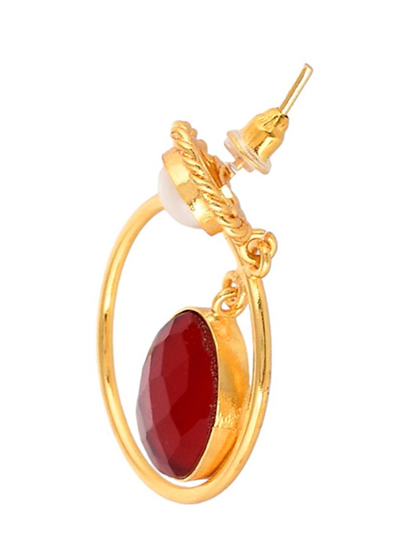 red brass drop earring - 20520274 - Standard Image - 2