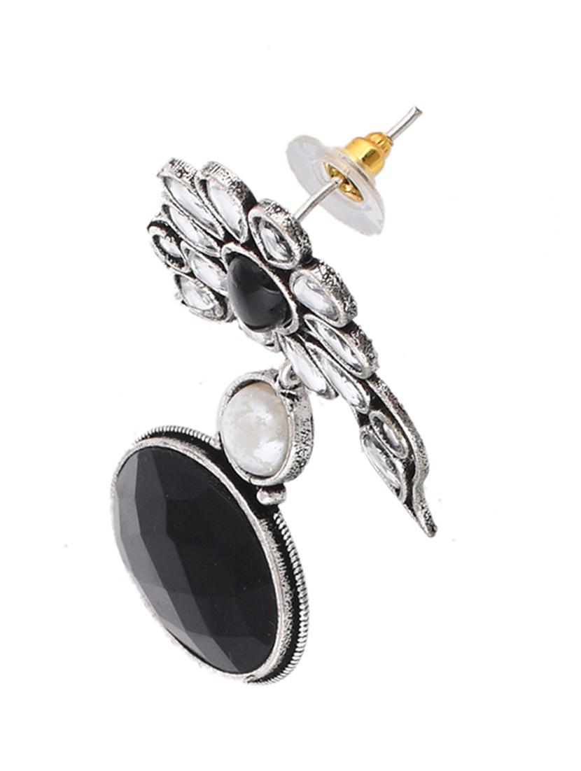 black brass drop earring - 20520277 - Standard Image - 2