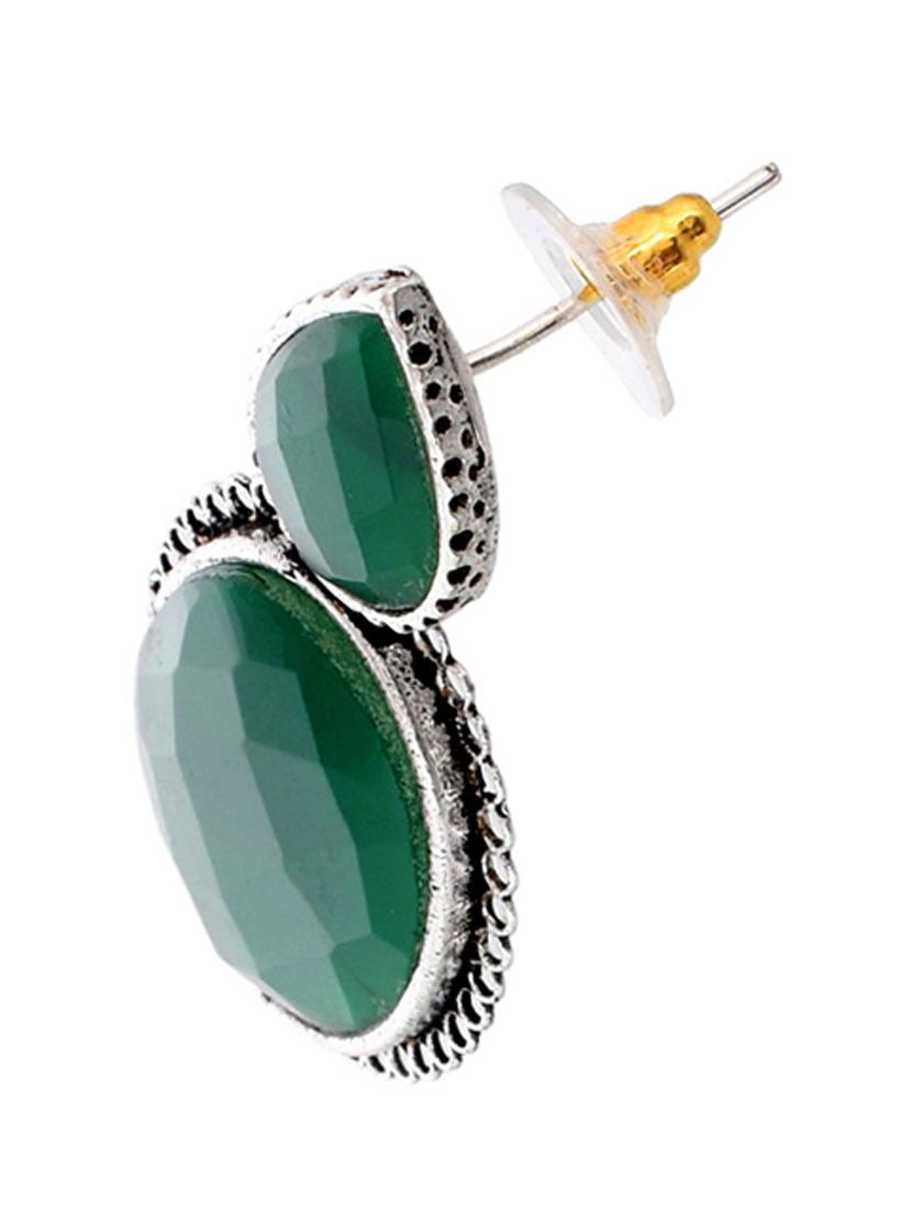 green brass drop earring - 20520278 - Standard Image - 2