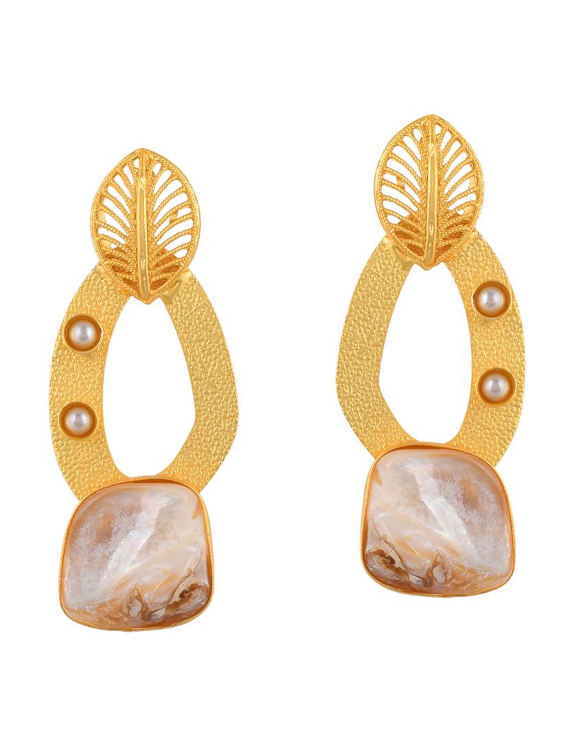 gold brass drop earring - 20520280 - Zoom Image - 0