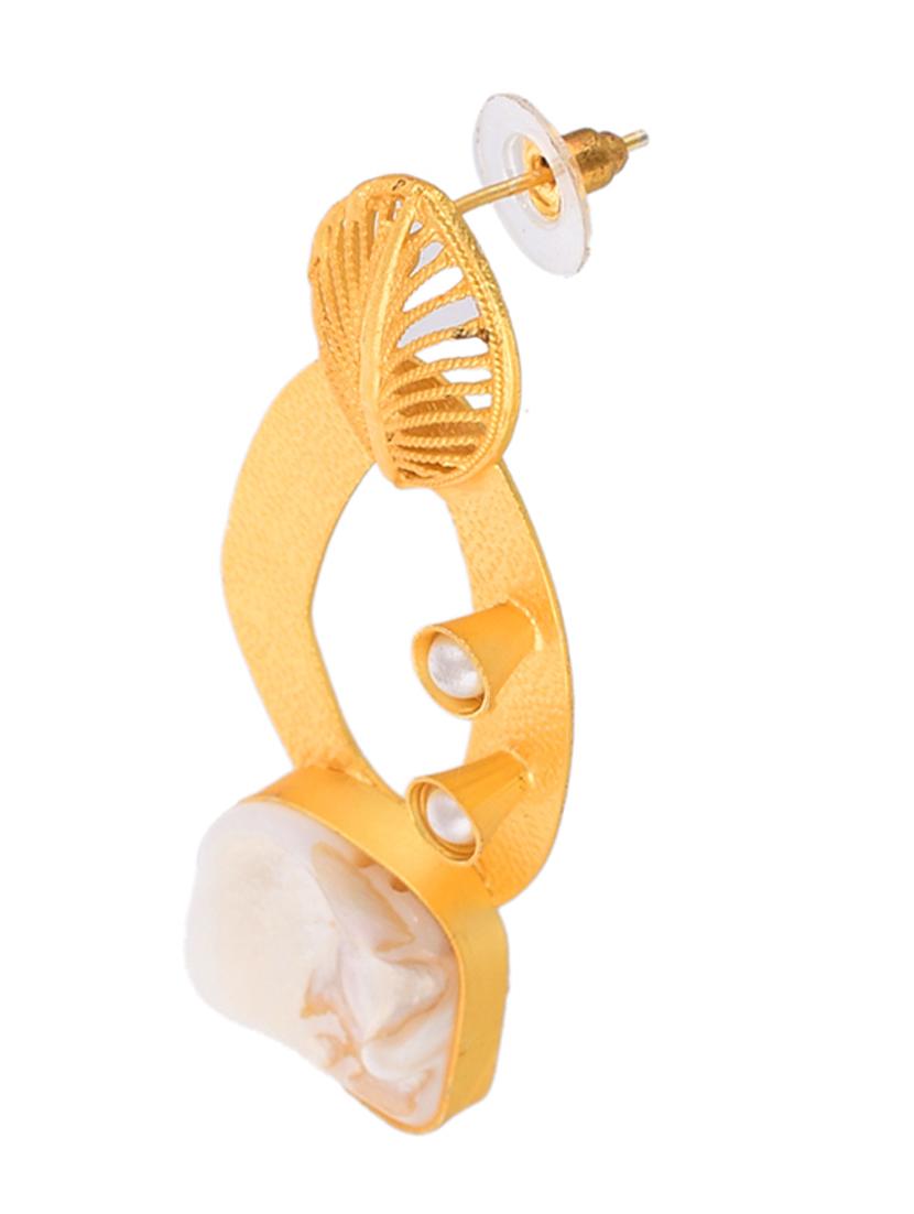 gold brass drop earring - 20520280 - Standard Image - 2