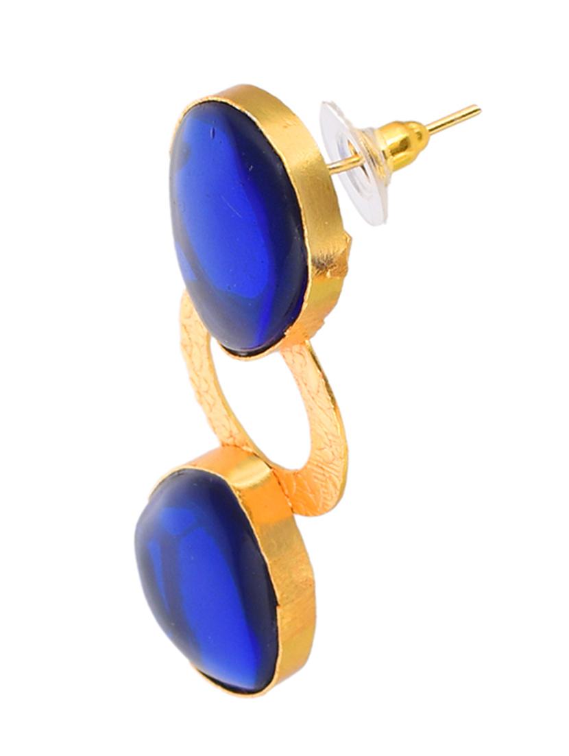blue brass drop earring - 20520282 - Standard Image - 2